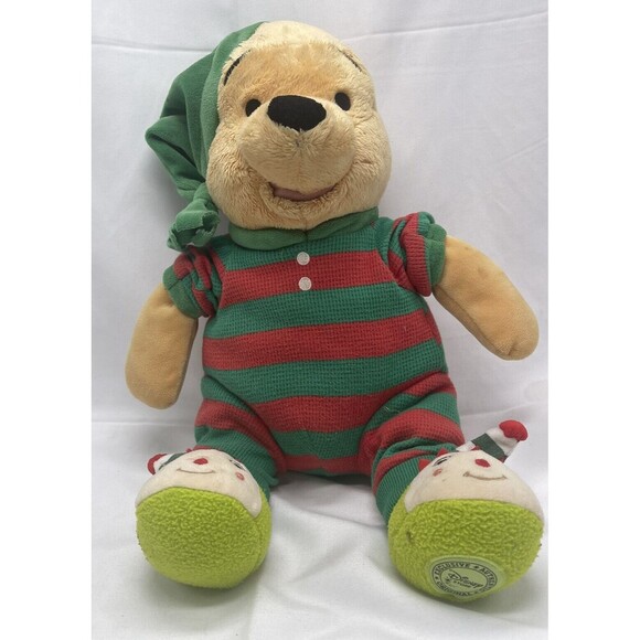 Disney Winnie the Pooh Christmas Plush 17" Pooh Authentic Stuffed Animal Toy - Picture 1 of 16